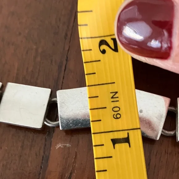 Vintage Taxco Silver Square Link Bracelet - Picture 8 of 9